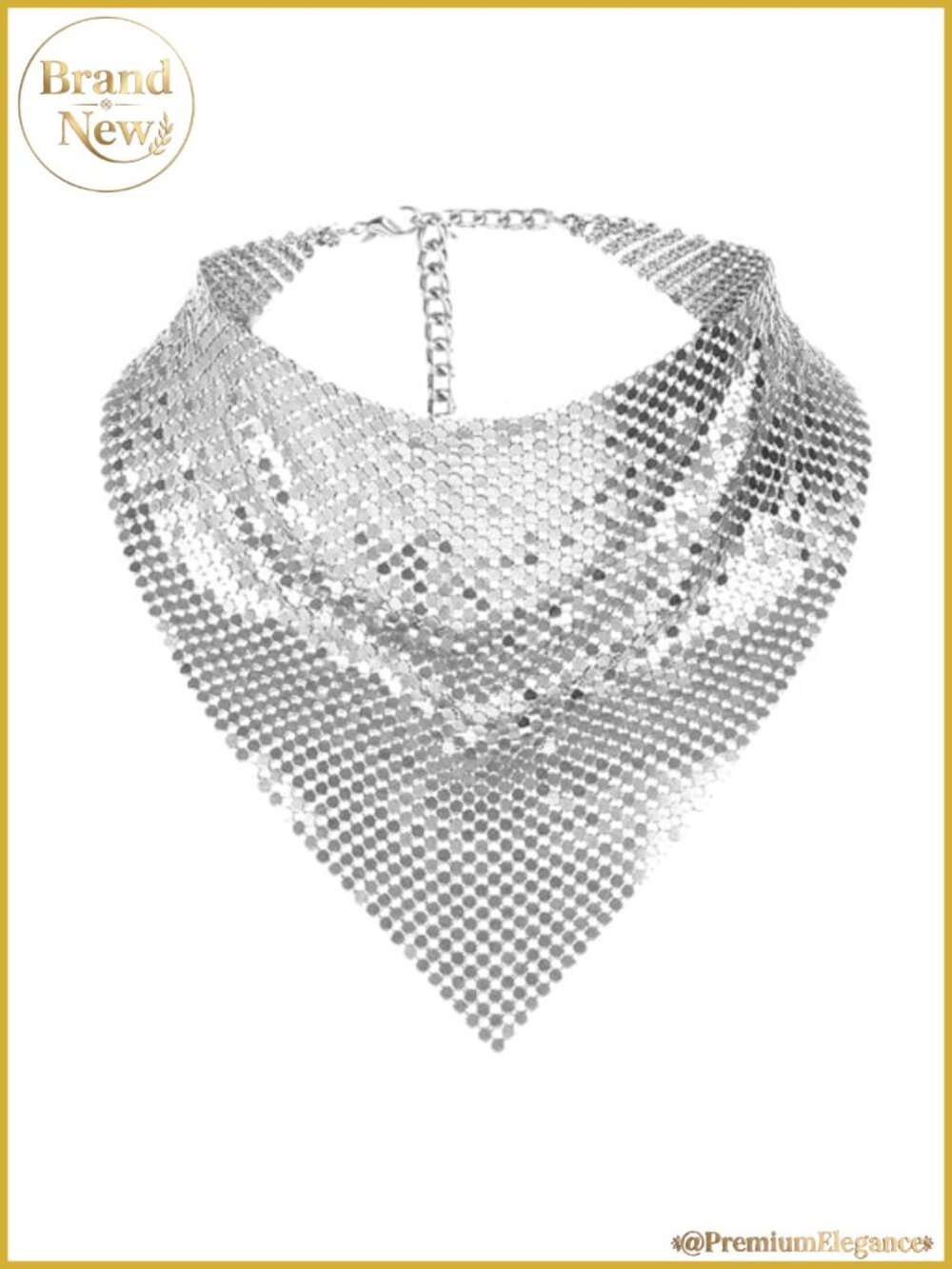 Sequin Metal Scarf Chain for Women Carnival Party Sparkle Neck Shawl